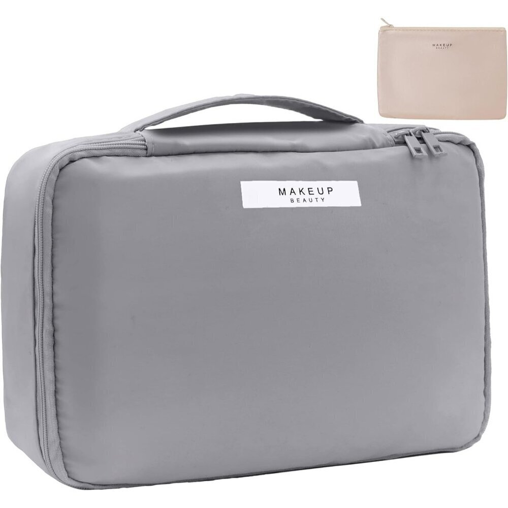 Women GreyTravel Makeup Bag Cosmetic Bag Makeup Bag Toiletry bag